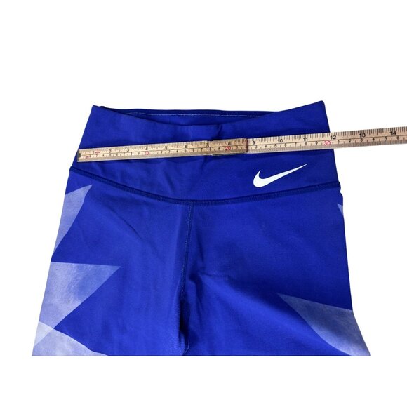 Nike Dri-Fit Womens XS Blue Geometric Leggings - Picture 7 of 8